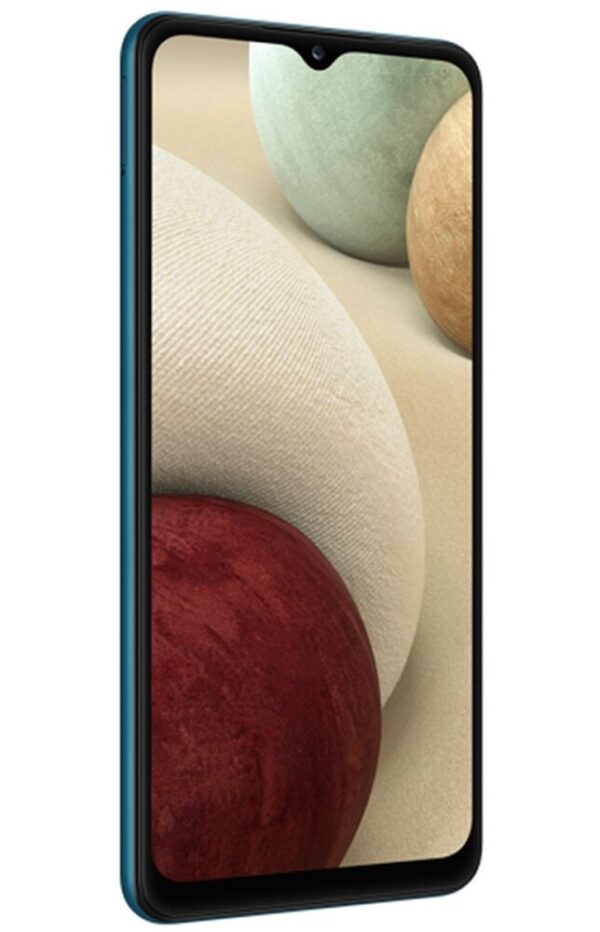 Samsung Galaxy A12 - Blauw - Voorkant Schreef links