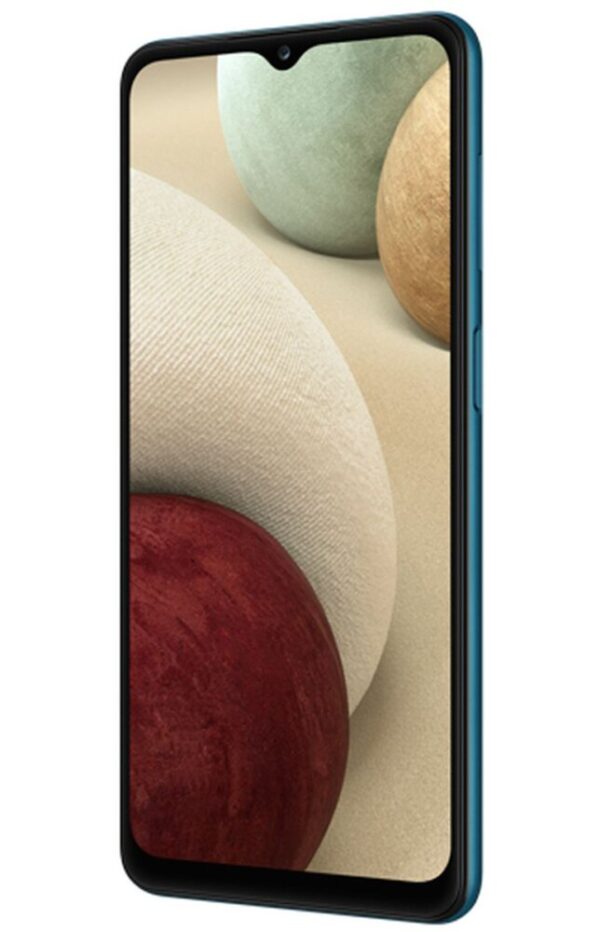 Samsung Galaxy A12 - Blauw - Voorkant Schreef rechts