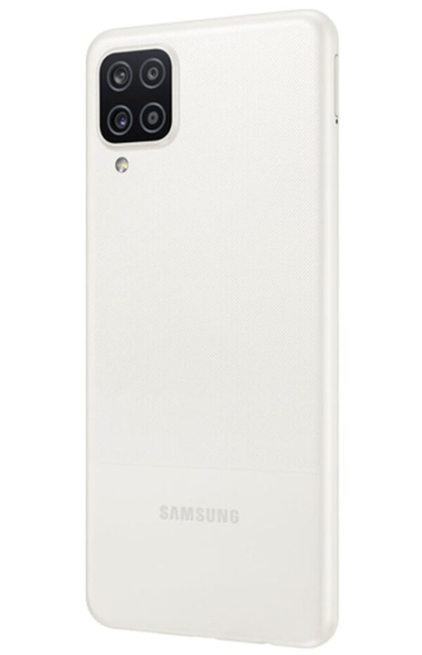 Samsung Galaxy A12 - Wit - Achterkant schreef rechts