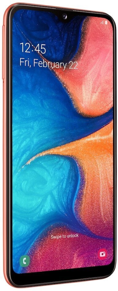 Samsung Galaxy A20 - Oranje - Schreef links